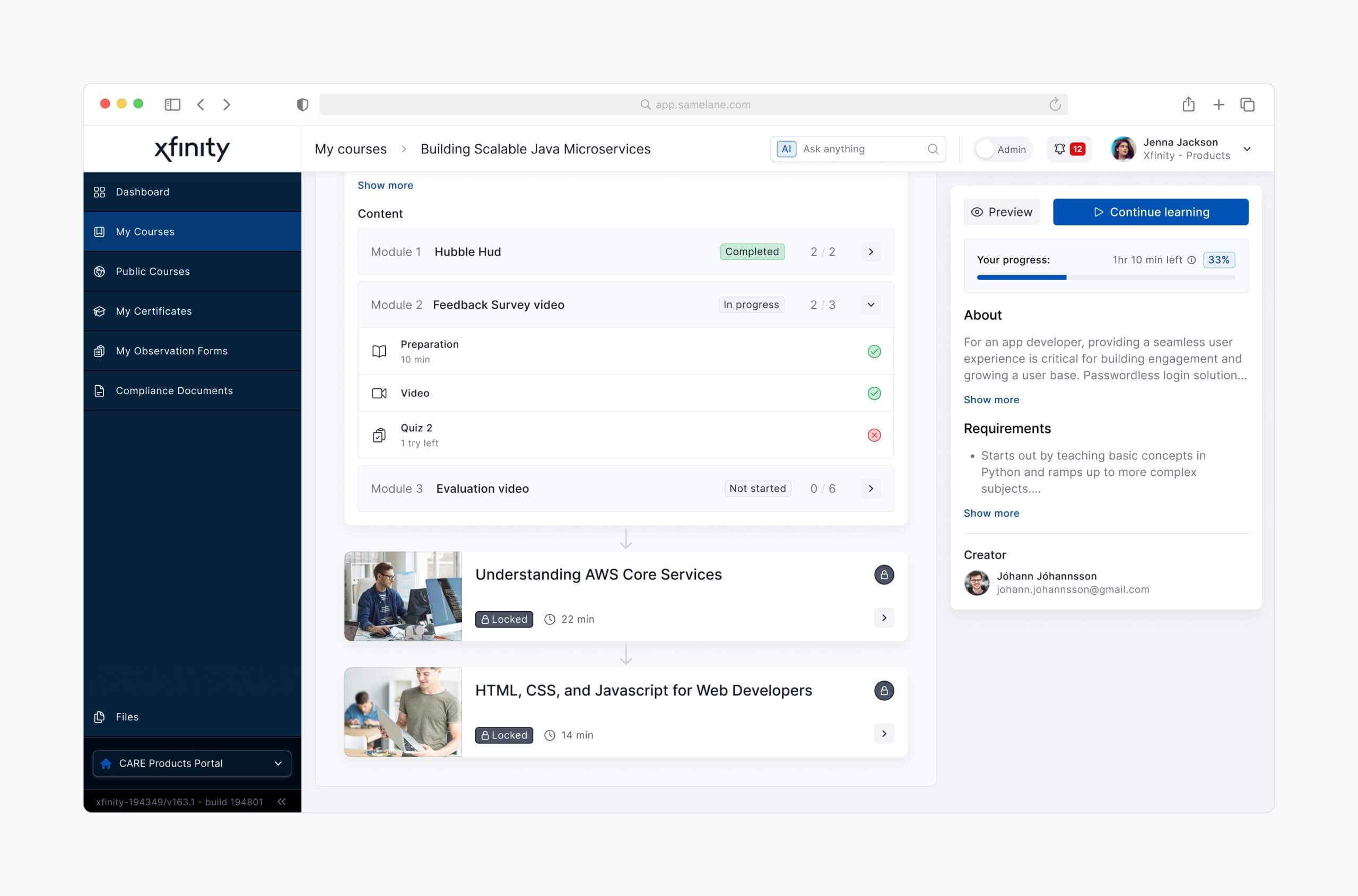 Samelane – Course Preview 02 v0.1