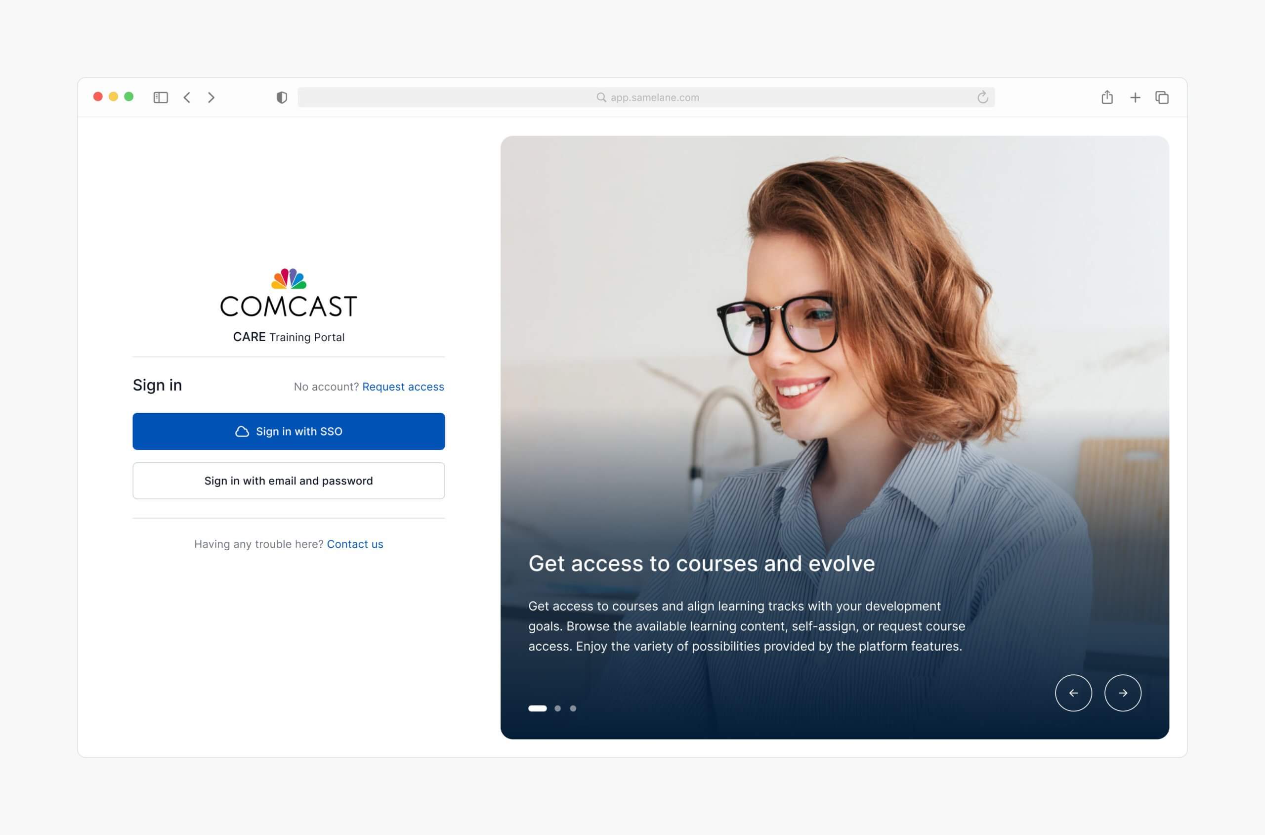 Samelane – Onboarding – Sign In View v0.1